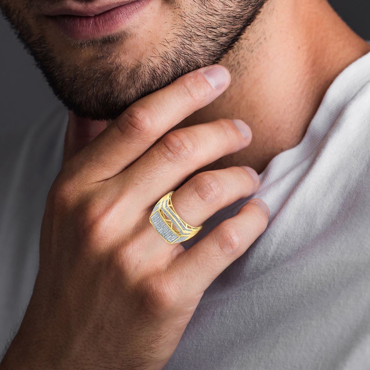 10kt Yellow Gold 0.65ctw Men’s Diamond Ring