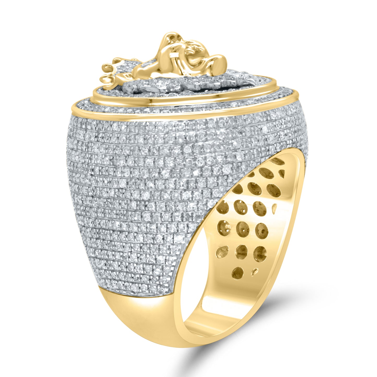 10kt Yellow Gold 2.55 CTW Mens Diamond Ring