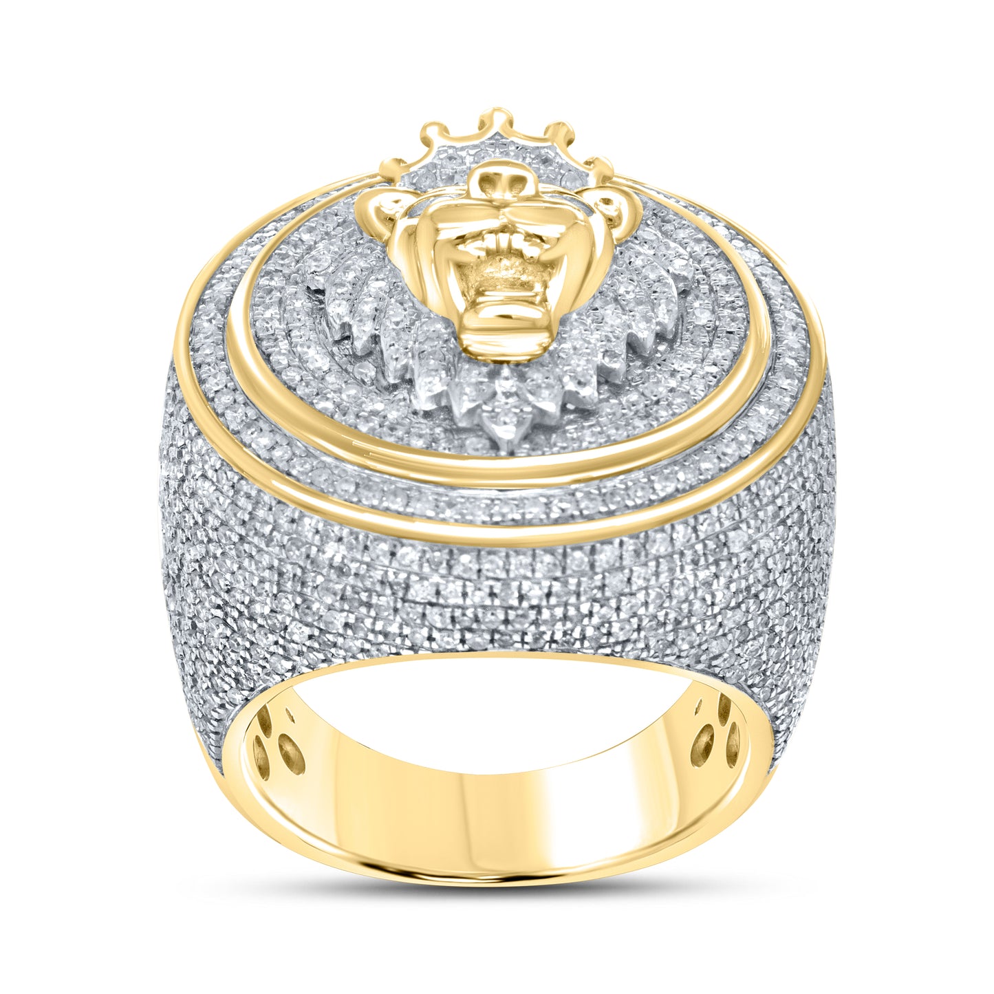 10kt Yellow Gold 2.55 CTW Mens Diamond Ring