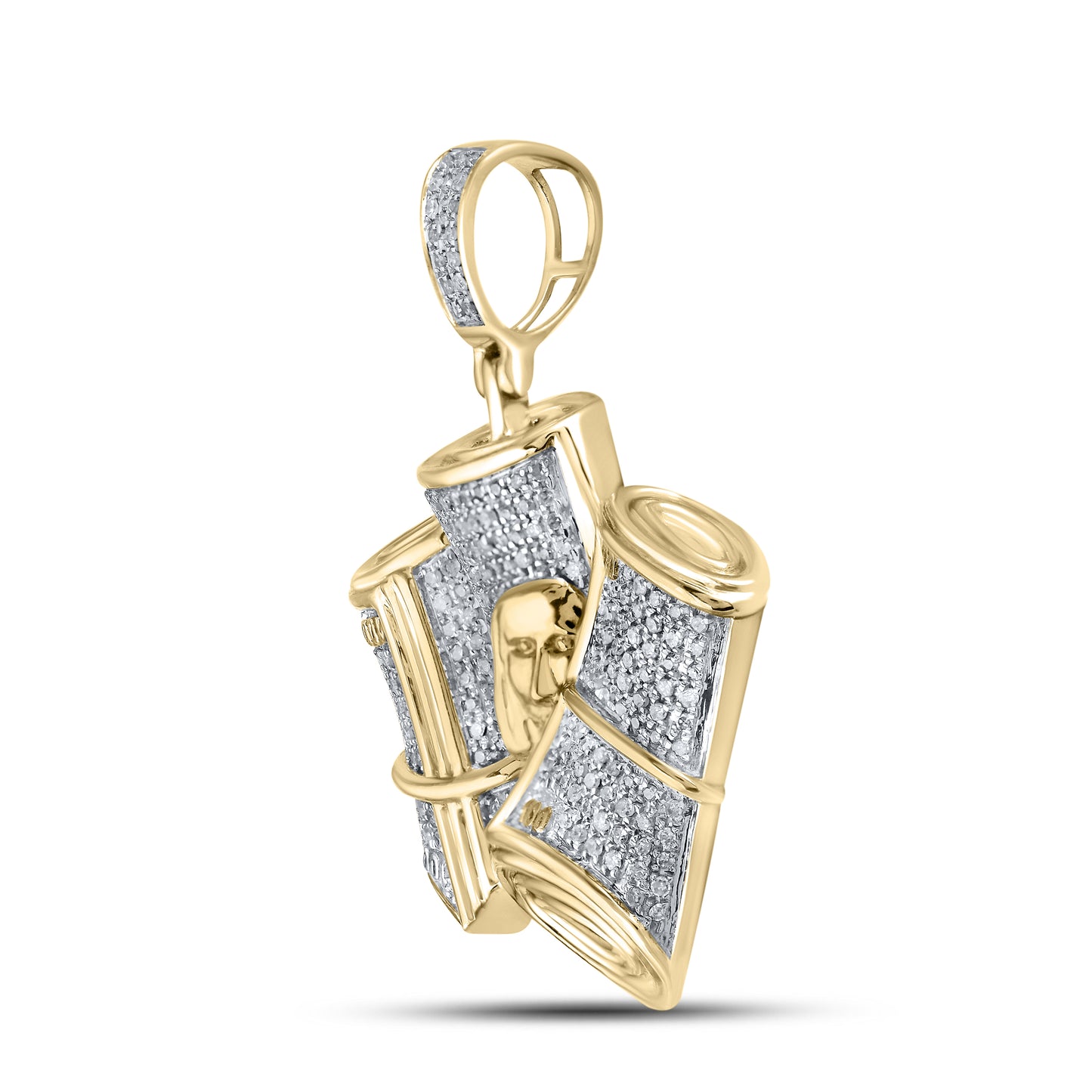 10k Yellow Gold  0.49 CTW Stack of cash Diamond Charm