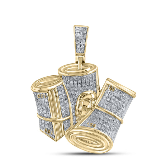 10k Yellow Gold  0.49 CTW Stack of cash Diamond Charm