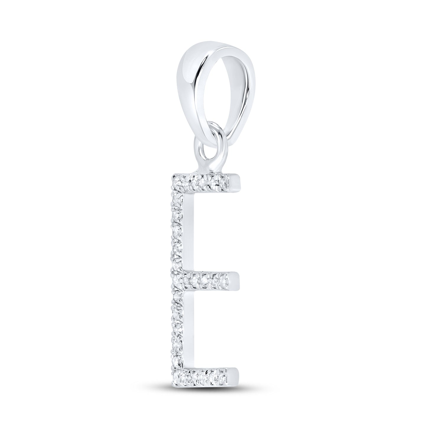 Silver 0.08 CTW Diamond Initial E Charm