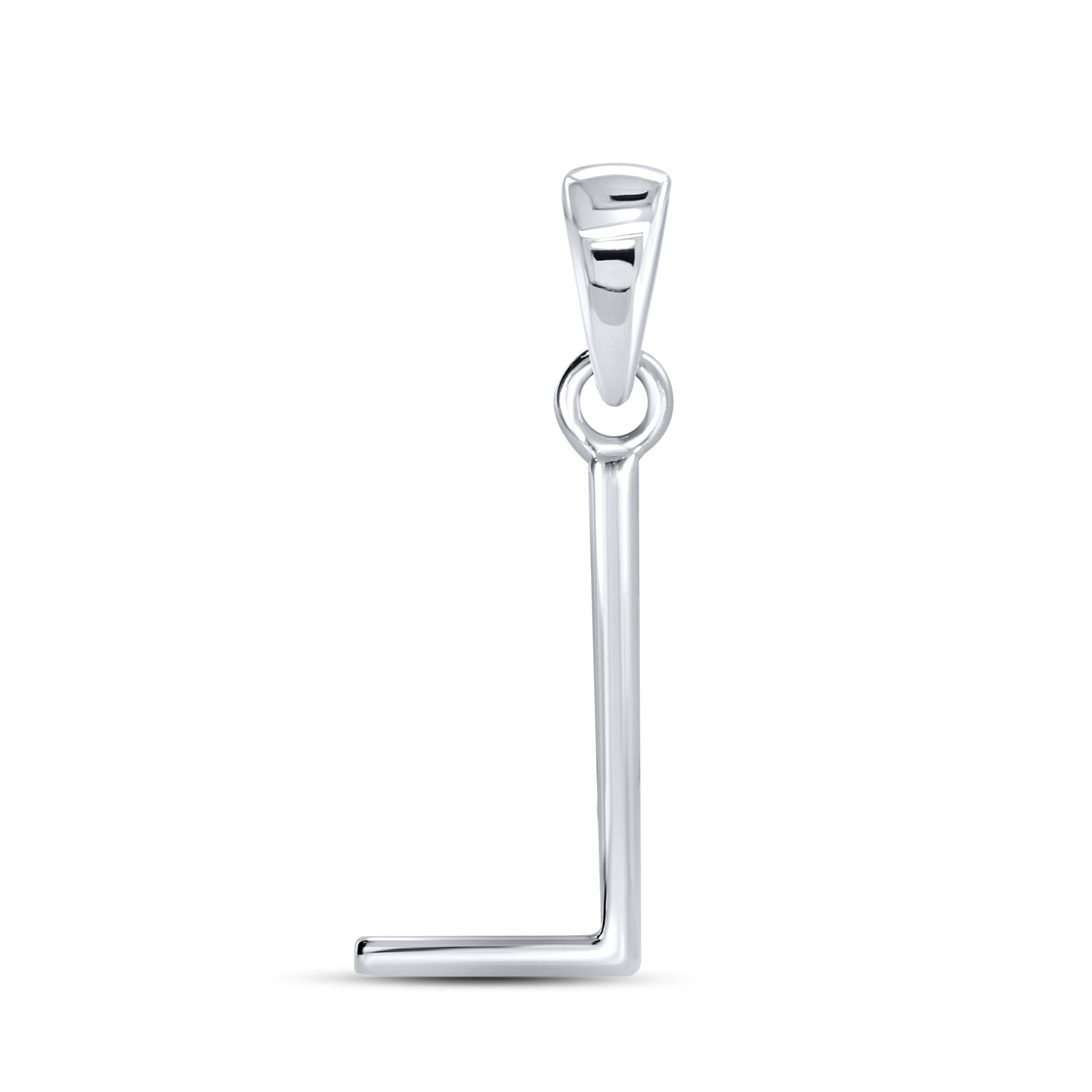Silver 0.05 CTW Diamond Initial L Charm