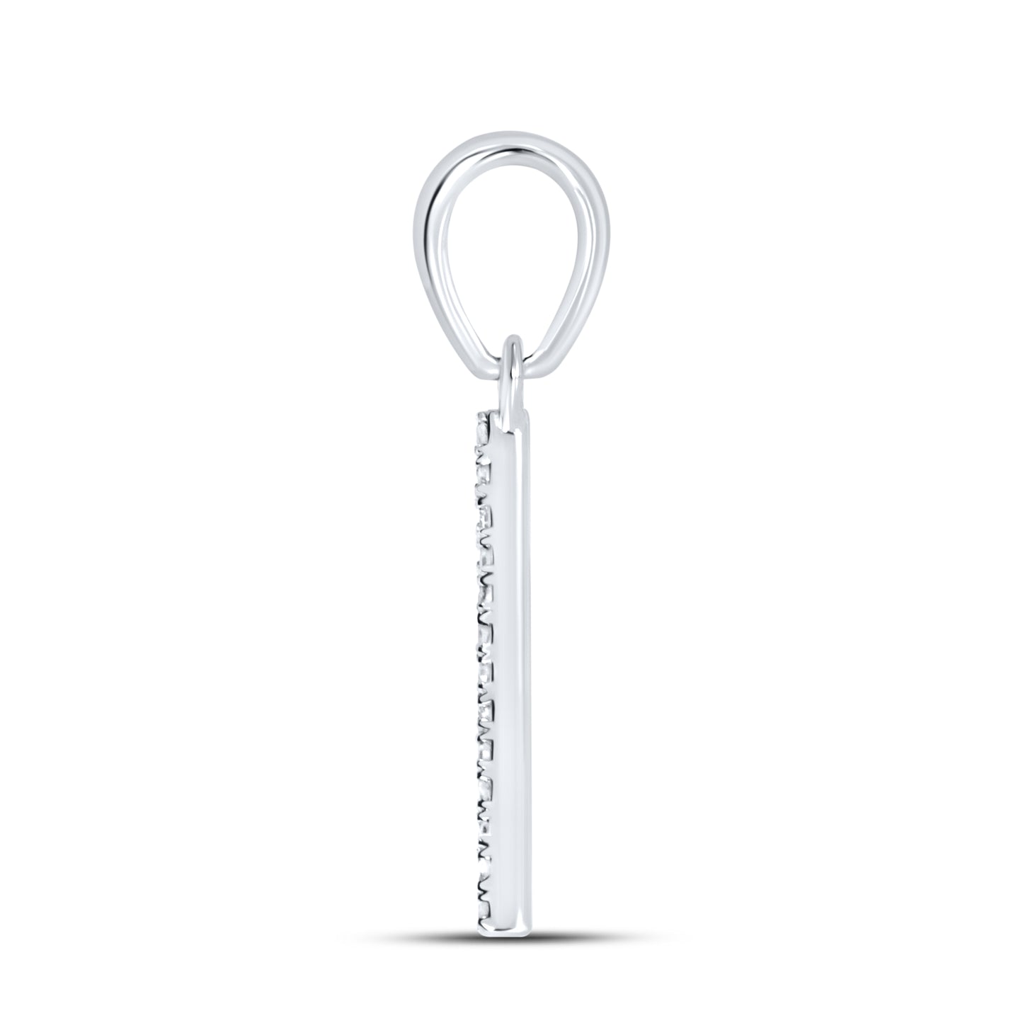 Silver 0.05 CTW Diamond Initial L Charm