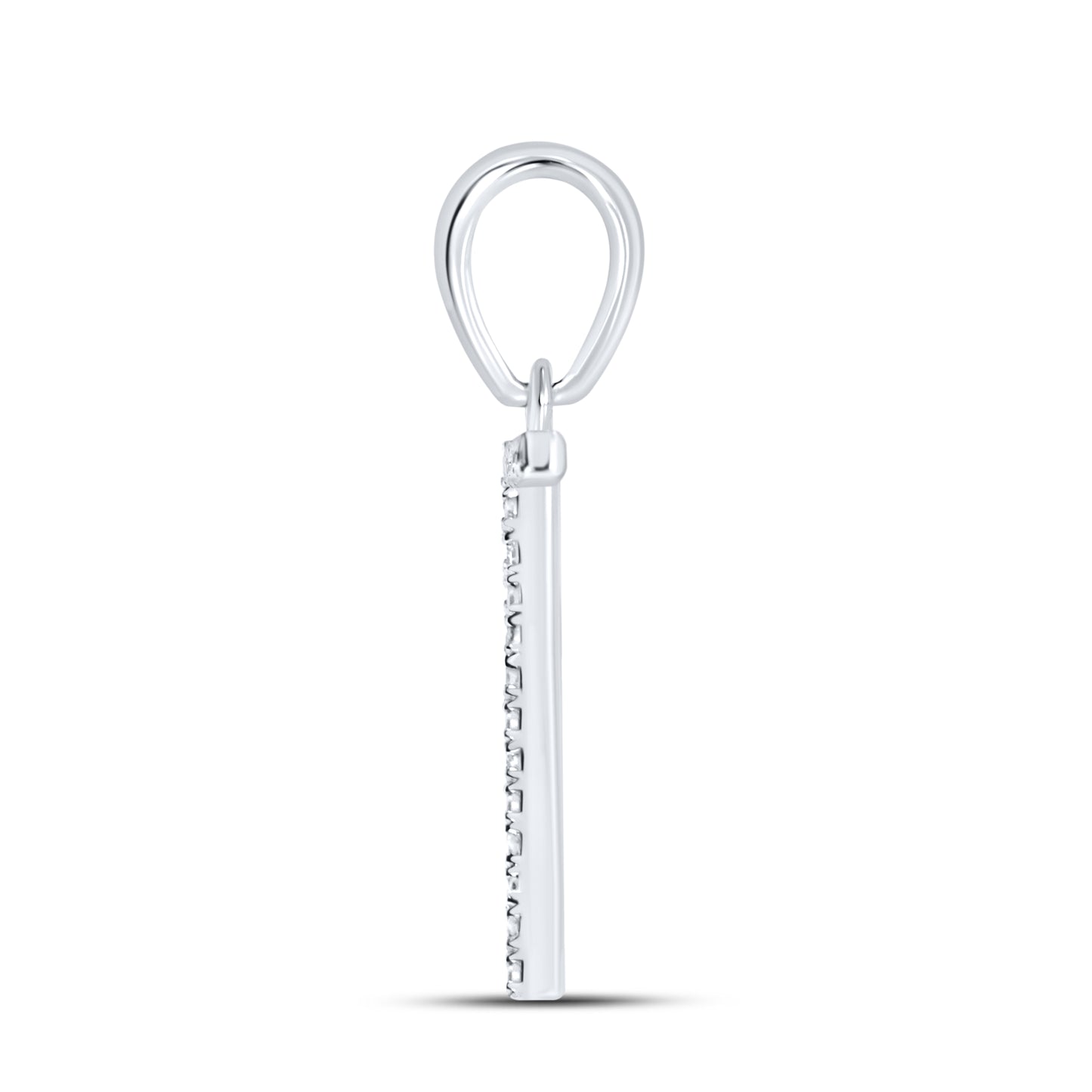 10kt White Gold 0.06 ctw Diamond Initial T Charm