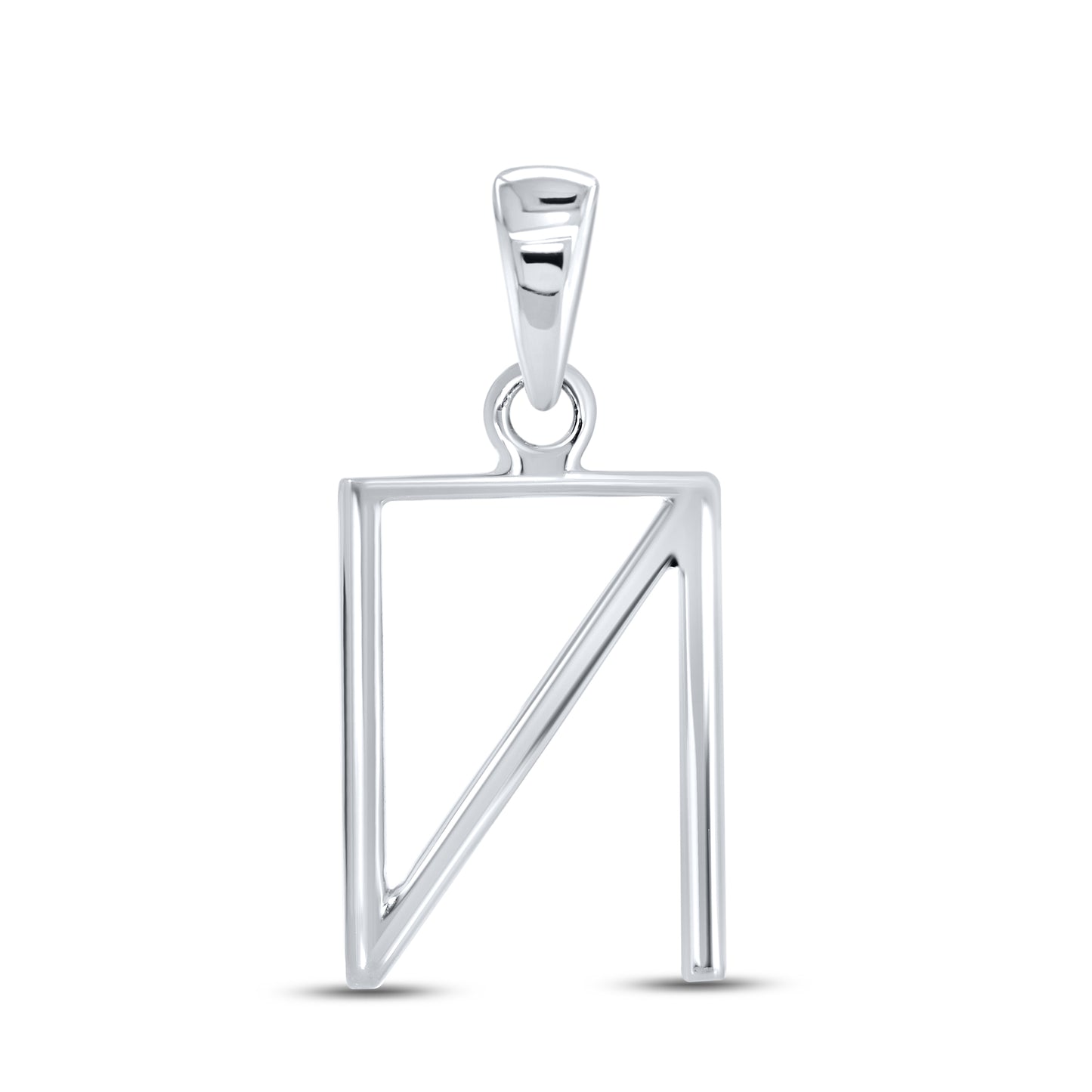 Silver 0.10 CTW Diamond Initial N Charm