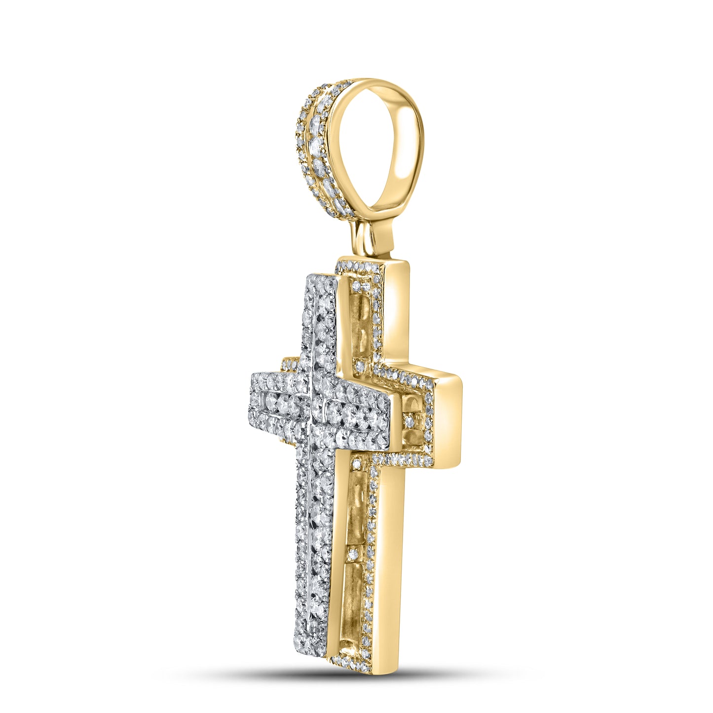 10kt Yellow Gold 2 CTW Cross Diamond Charm