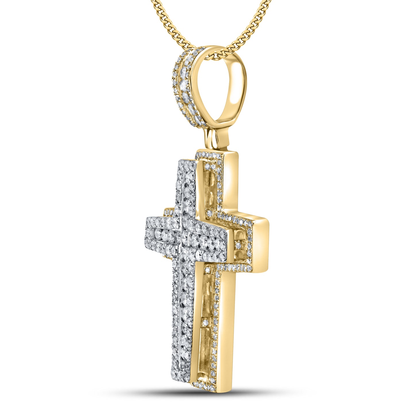 10kt Yellow Gold 2 CTW Cross Diamond Charm