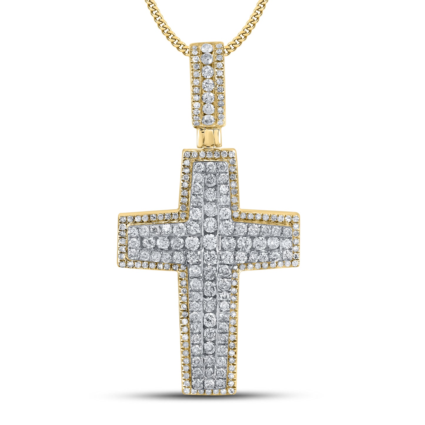 10kt Yellow Gold 2 CTW Cross Diamond Charm