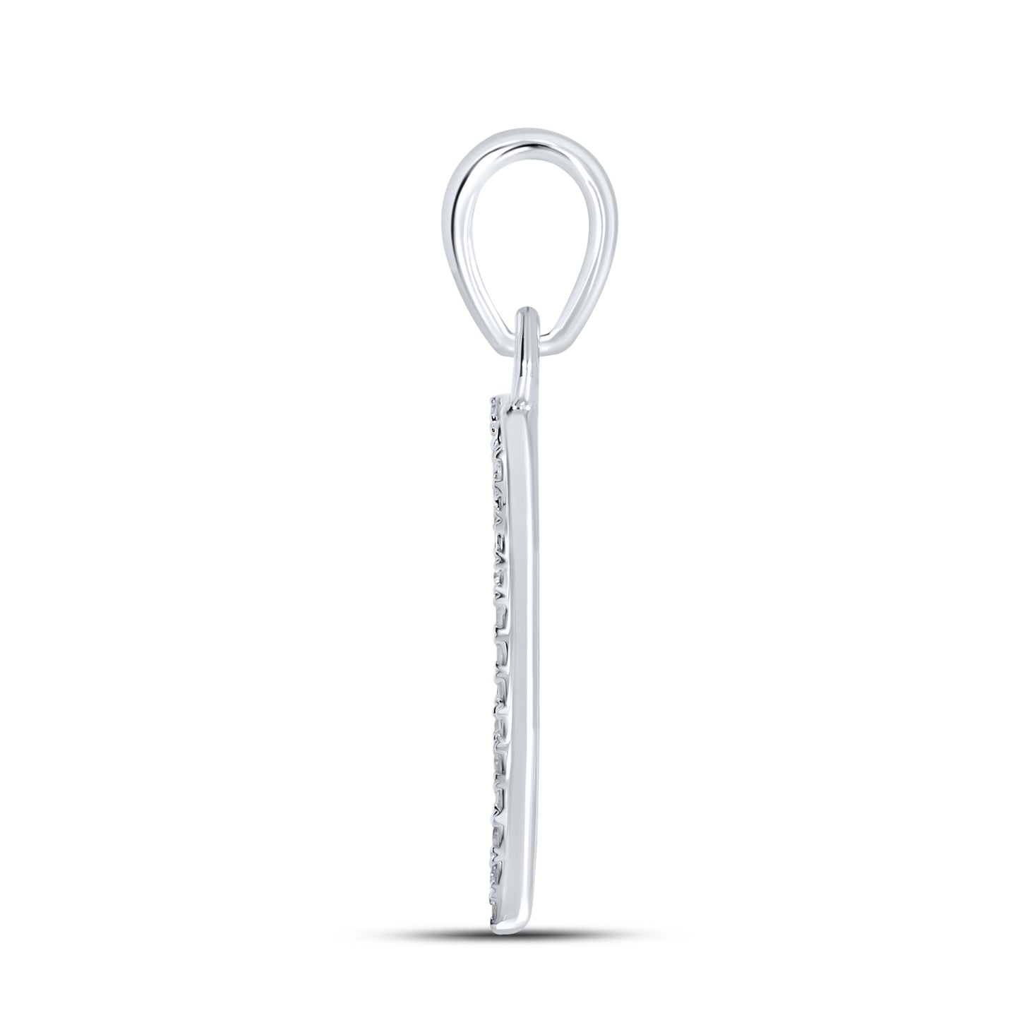Silver 0.10 CTW Diamond Initial N Charm