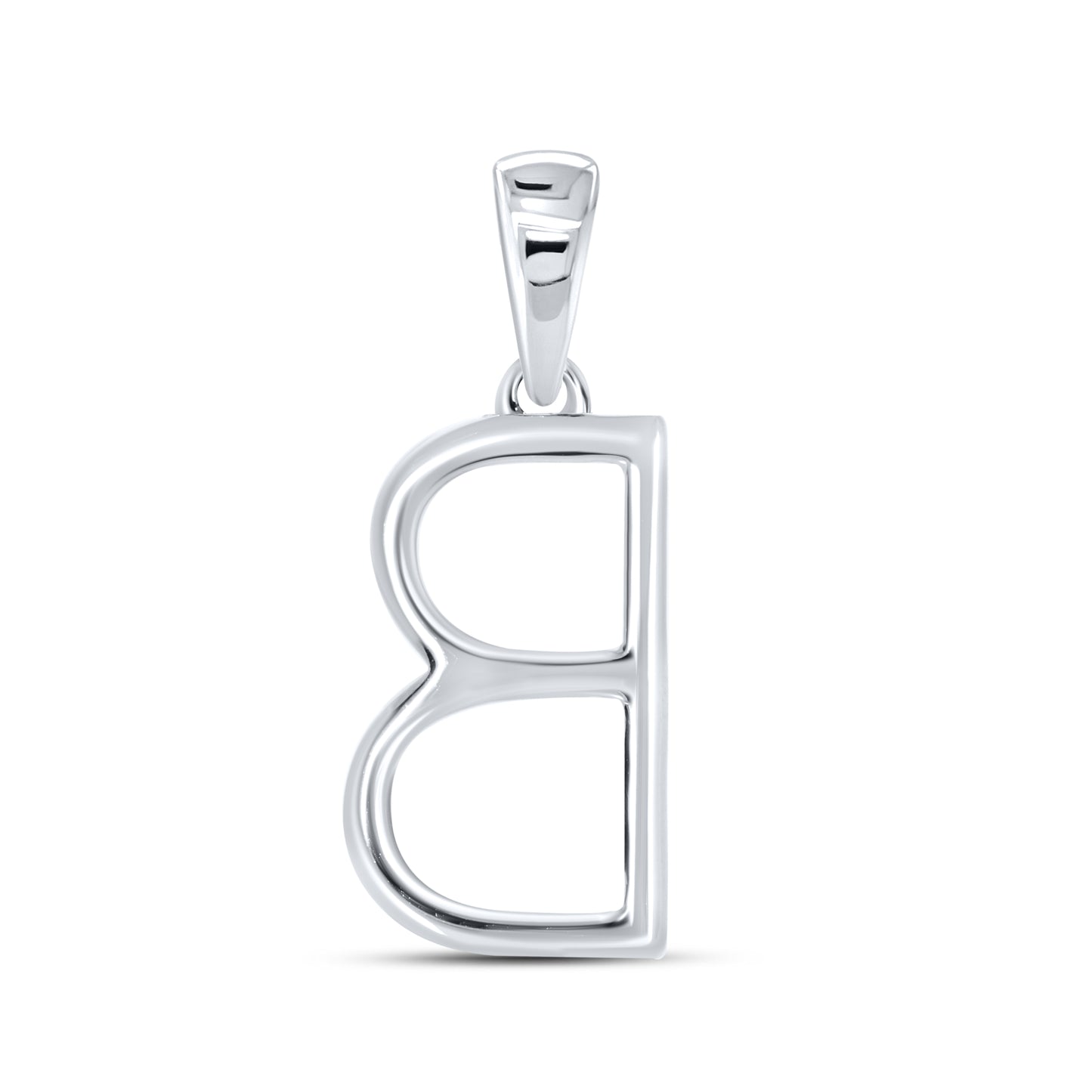 Silver 0.09 CTW Diamond Initial B Charm