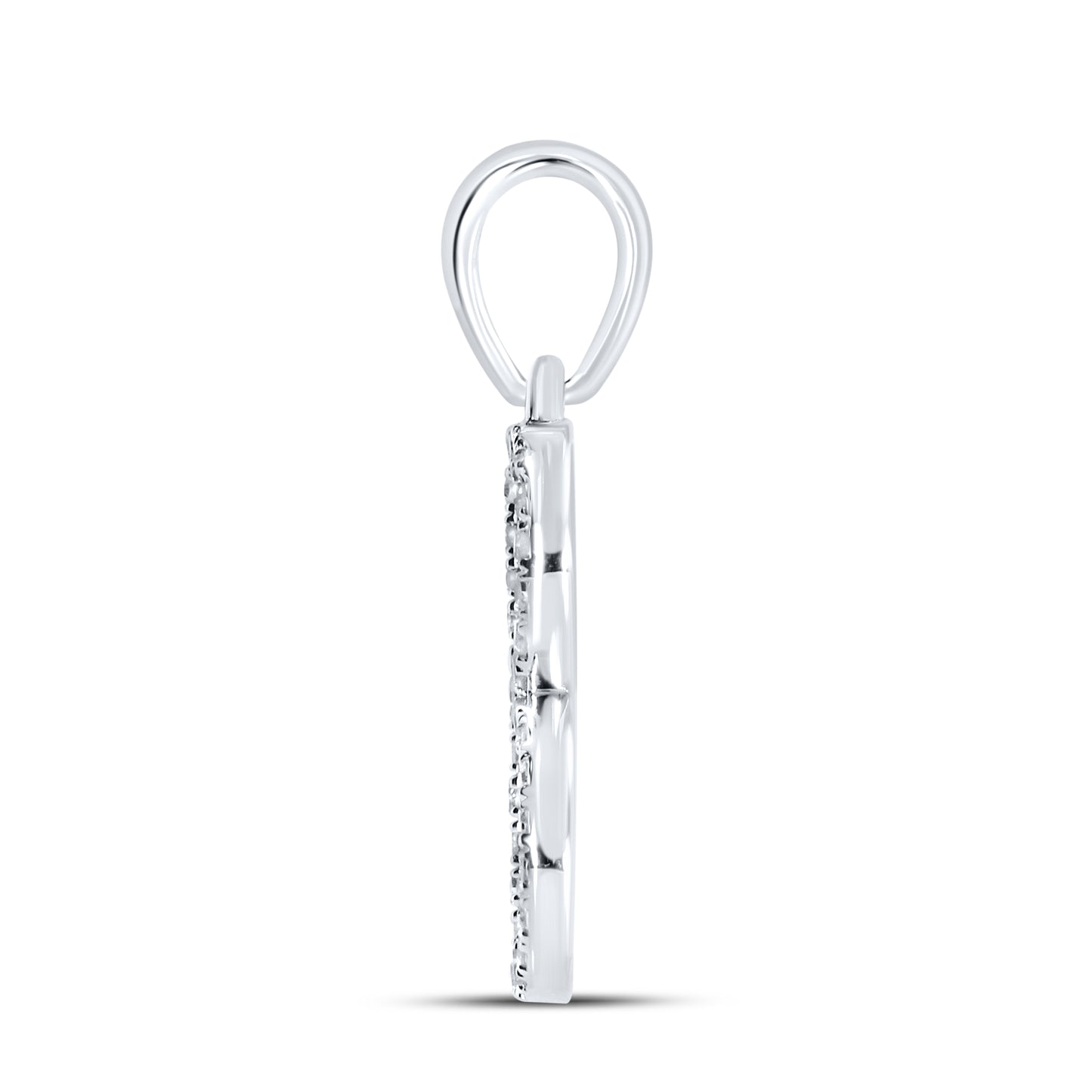 Silver 0.09 CTW Diamond Initial B Charm