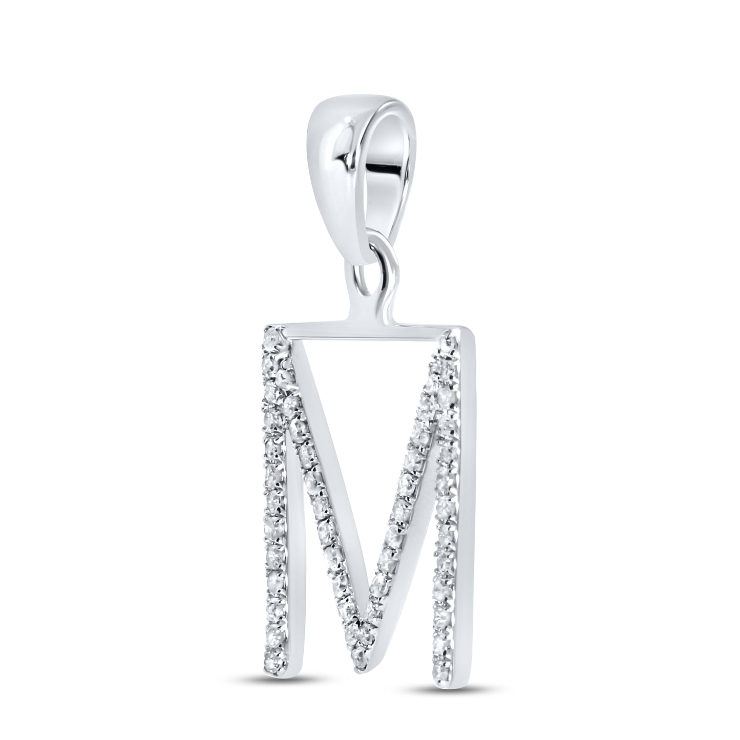Silver 0.14 CTW Diamond Initial M Charm