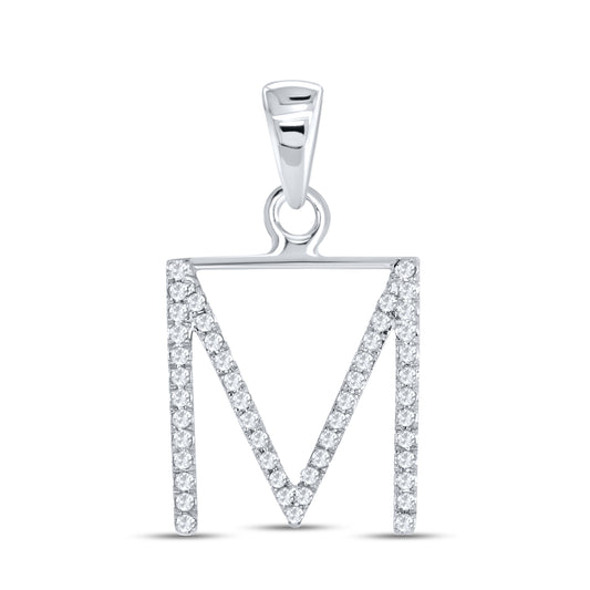 Silver 0.14 CTW Diamond Initial M Charm