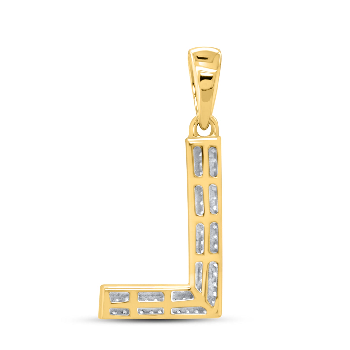 10kt yellow gold 0.21ctw Diamond Initial L Charm