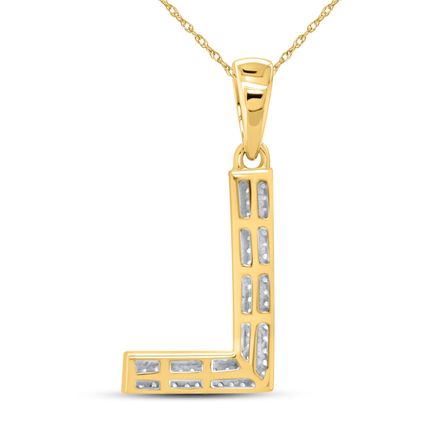 10kt yellow gold 0.21ctw Diamond Initial L Charm