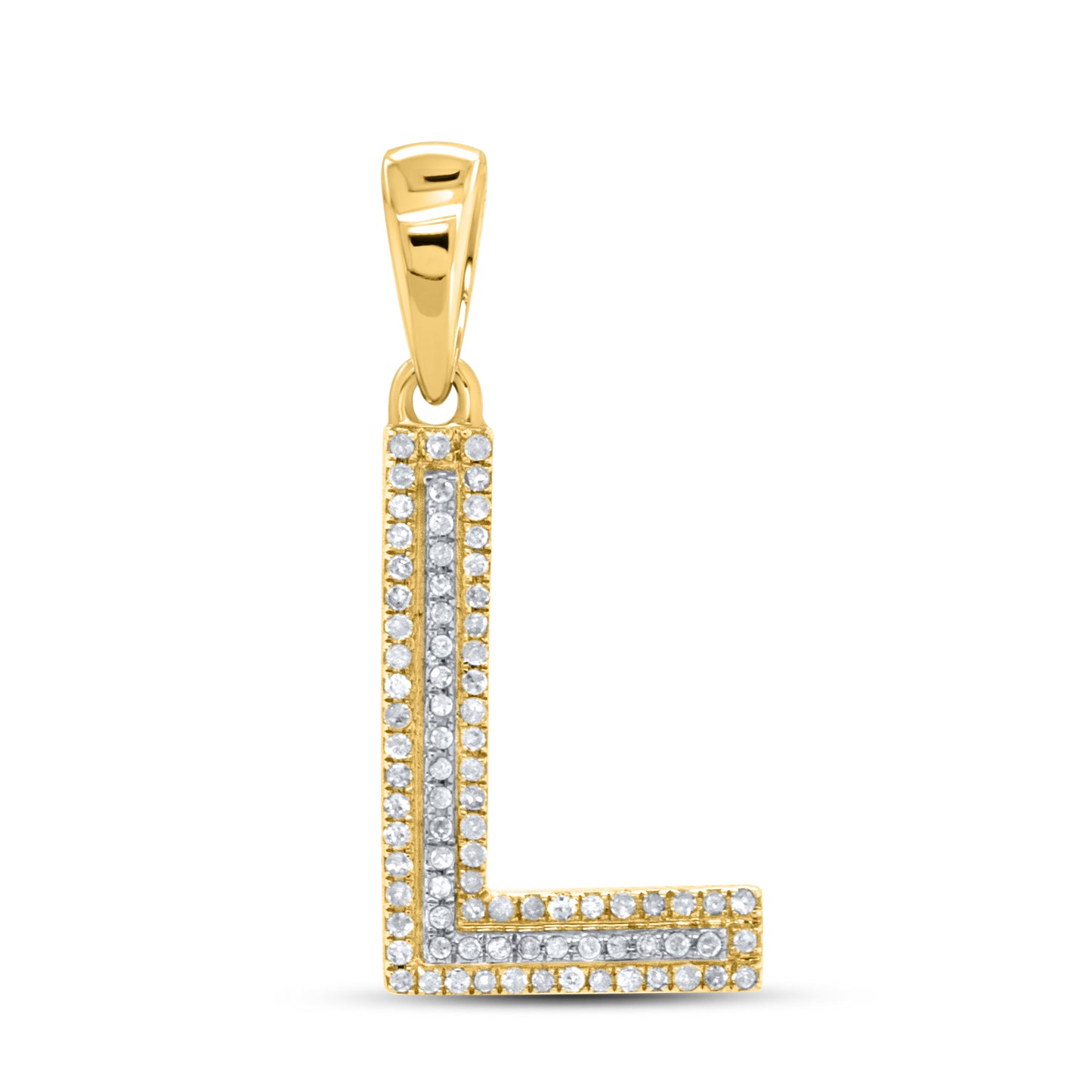 10kt yellow gold 0.21ctw Diamond Initial L Charm