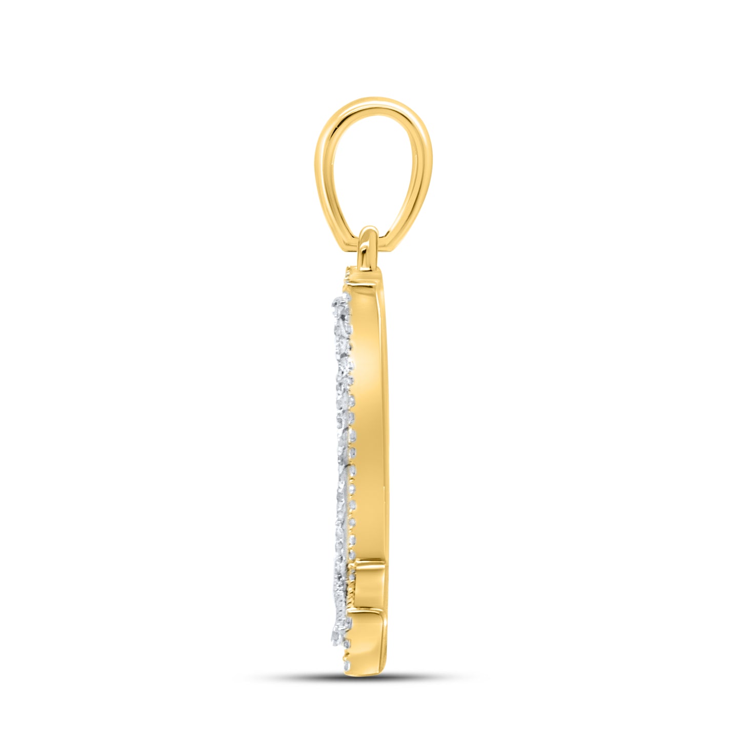 10kt yellow gold 0.21ctw Diamond Initial L Charm