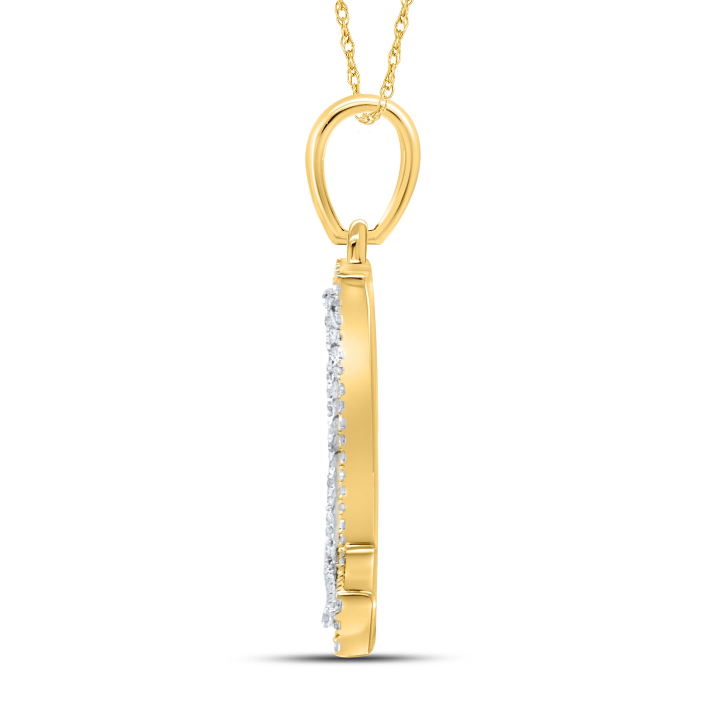 10kt yellow gold 0.21ctw Diamond Initial L Charm