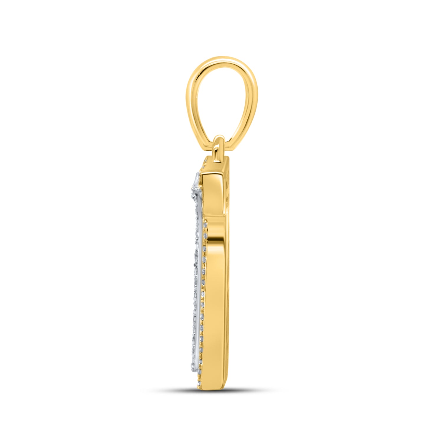10kt yellow gold 0.24ctw Diamond Initial T Charm