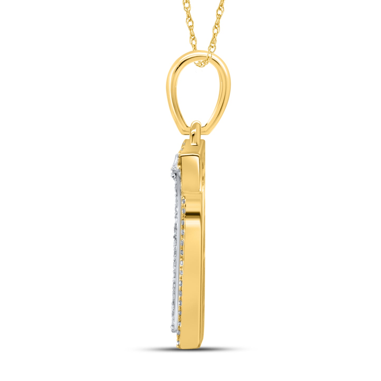 10kt yellow gold 0.24ctw Diamond Initial T Charm