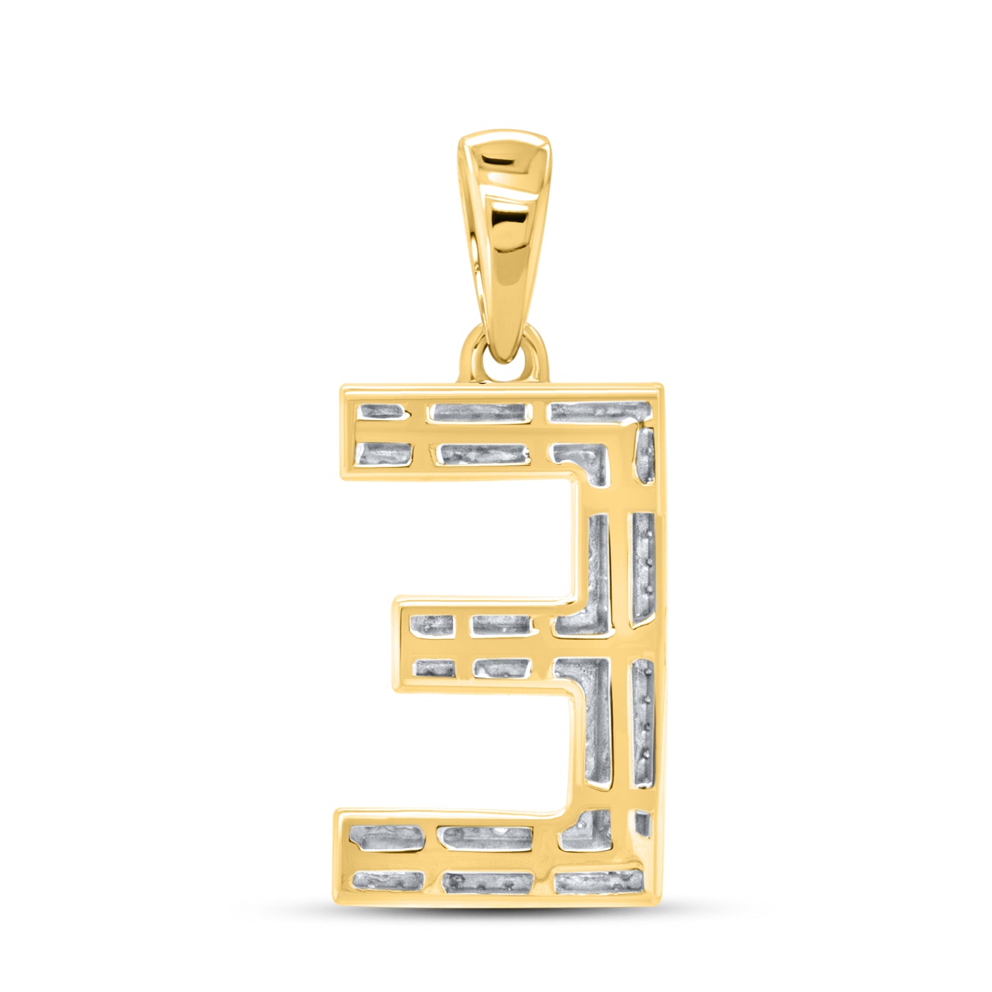 10kt yellow gold 0.31ctw Diamond Initial E Charm