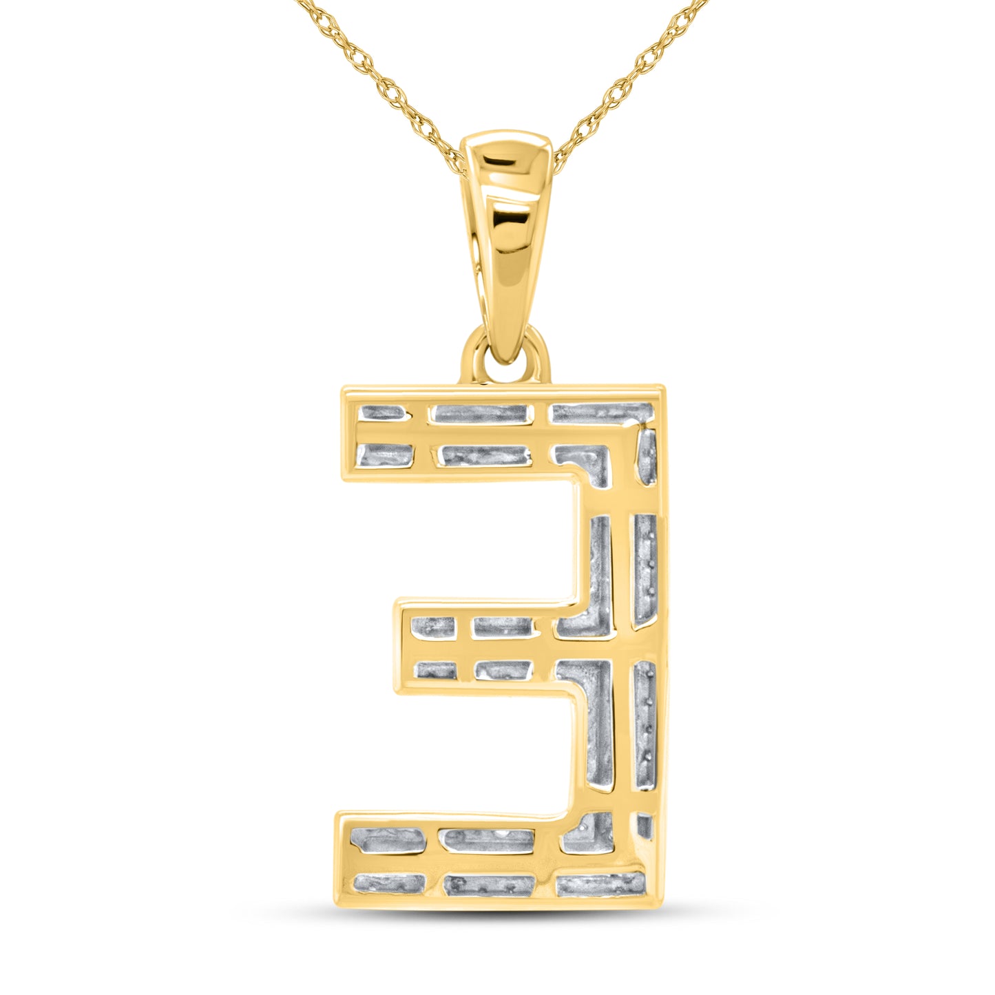 10kt yellow gold 0.31ctw Diamond Initial E Charm