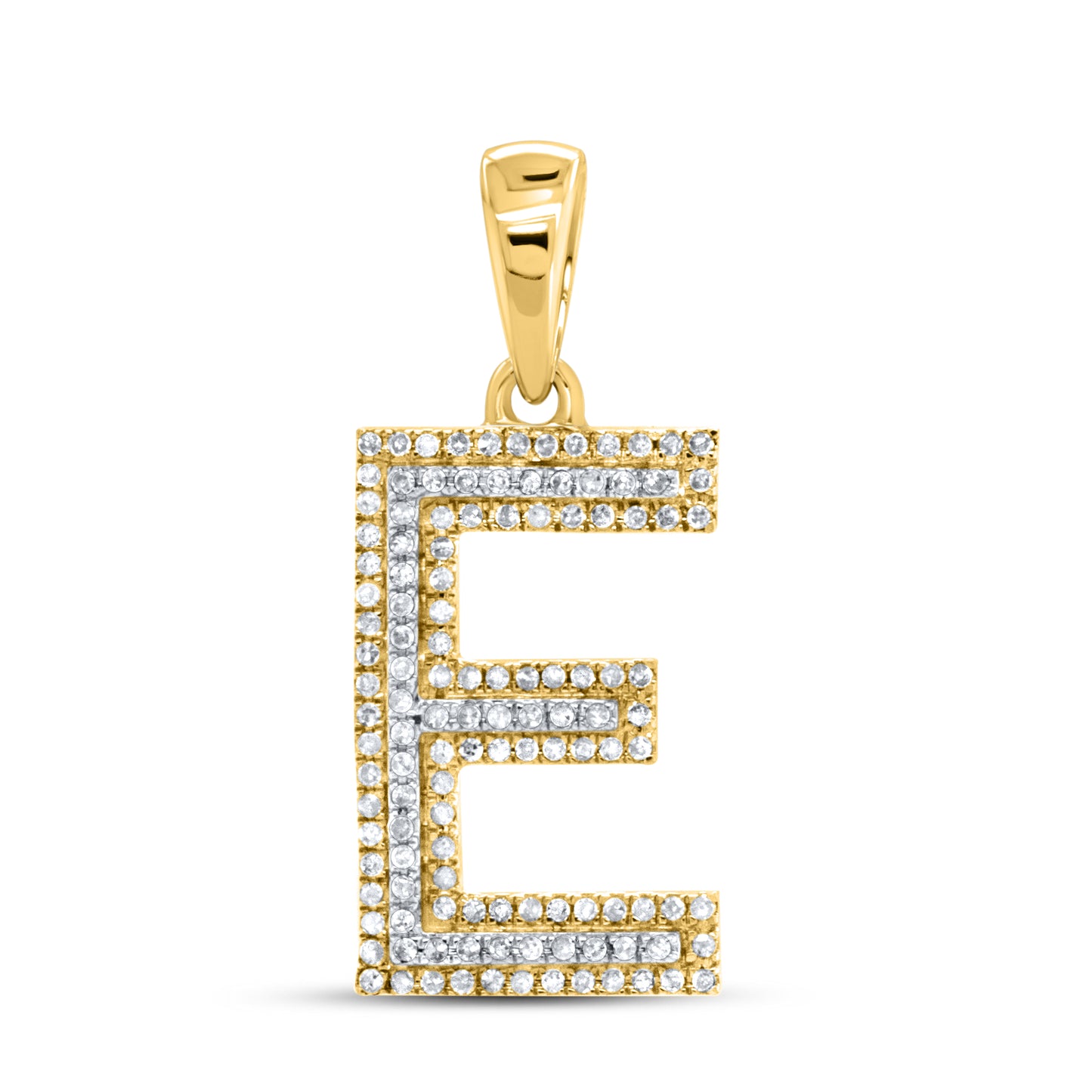 10kt yellow gold 0.31ctw Diamond Initial E Charm