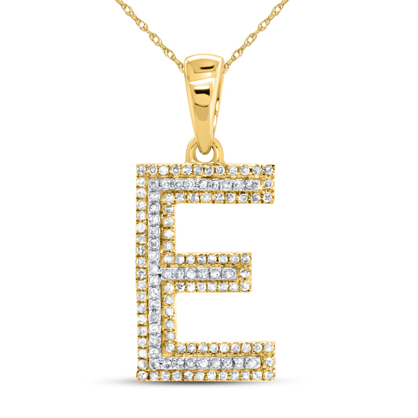 10kt yellow gold 0.31ctw Diamond Initial E Charm