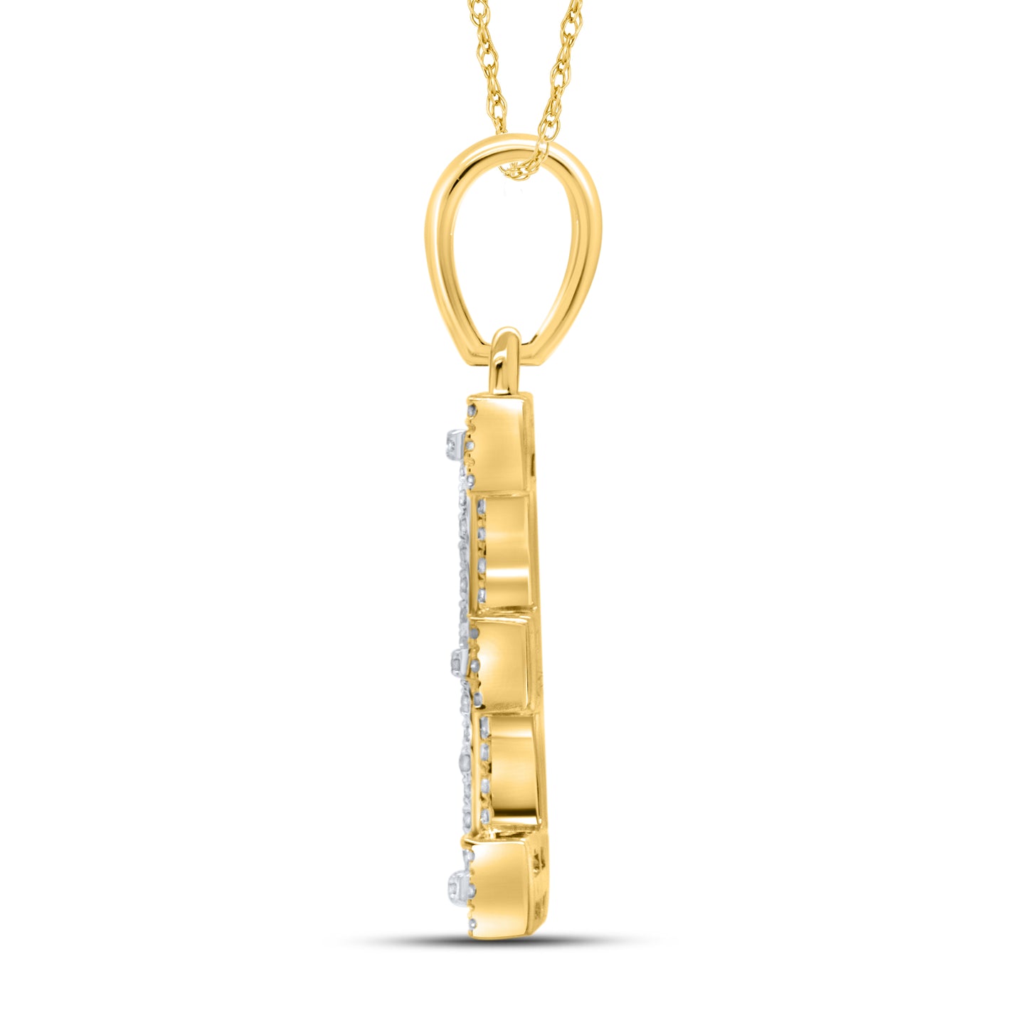 10kt yellow gold 0.31ctw Diamond Initial E Charm
