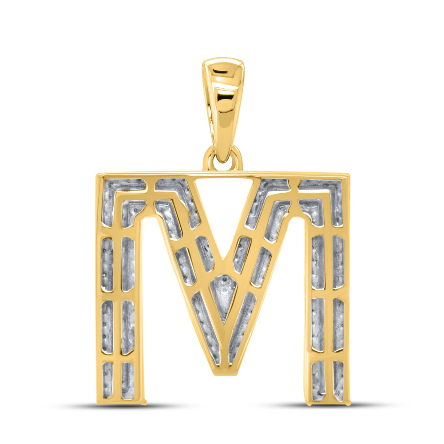 10kt yellow gold 0.48CTW Diamond Initial M Charm