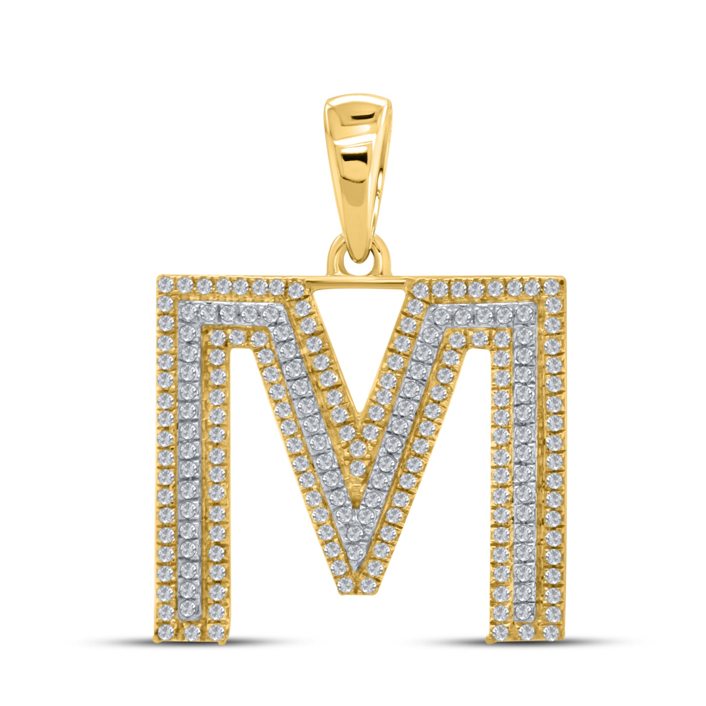 10kt yellow gold 0.48CTW Diamond Initial M Charm
