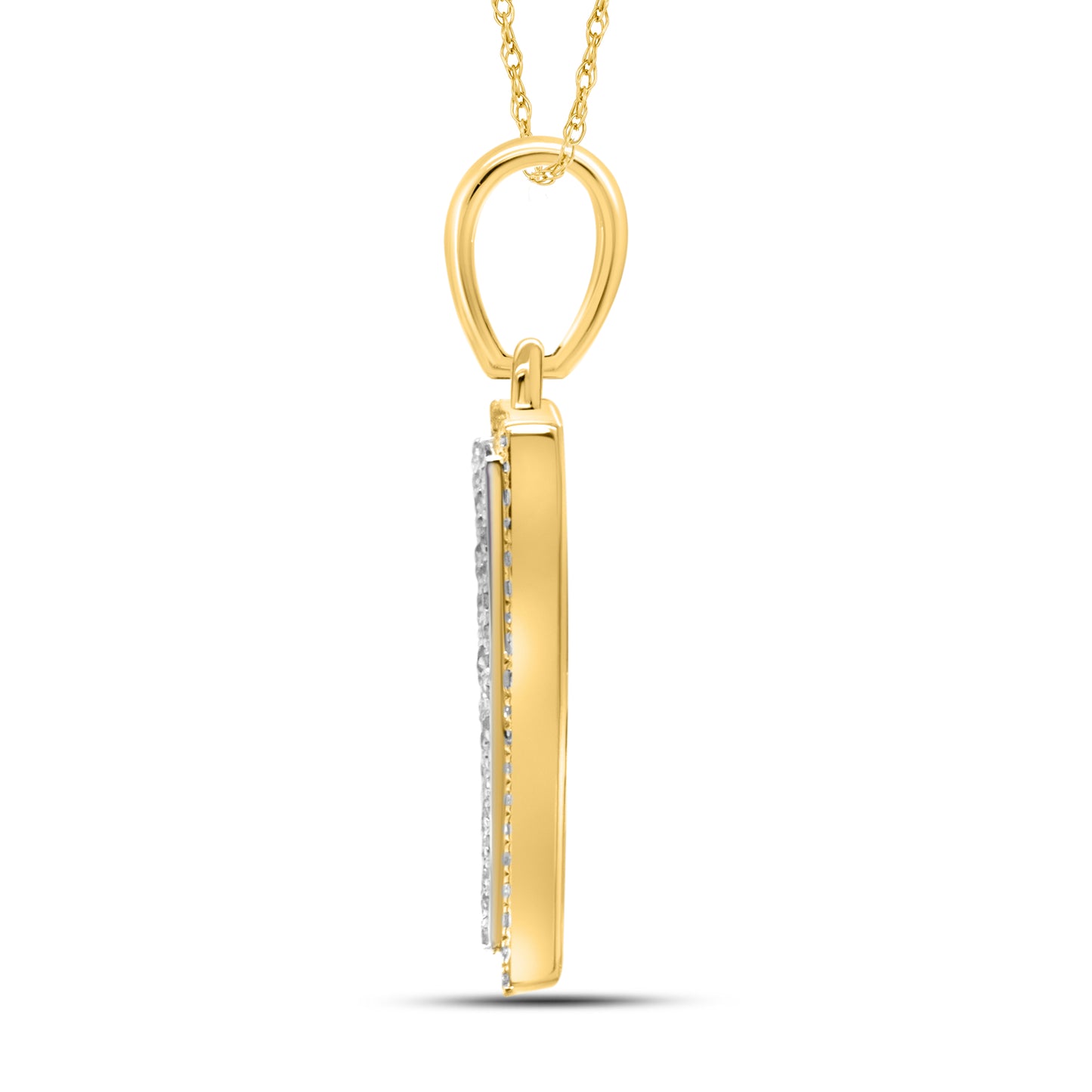 10kt yellow gold 0.48CTW Diamond Initial M Charm