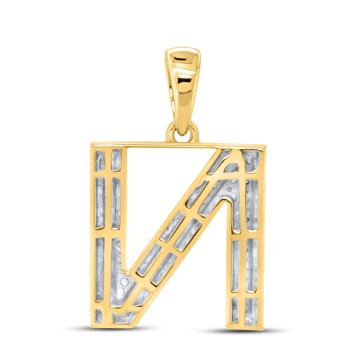 10kt yellow gold 0.42ctw Diamond Initial N Charm