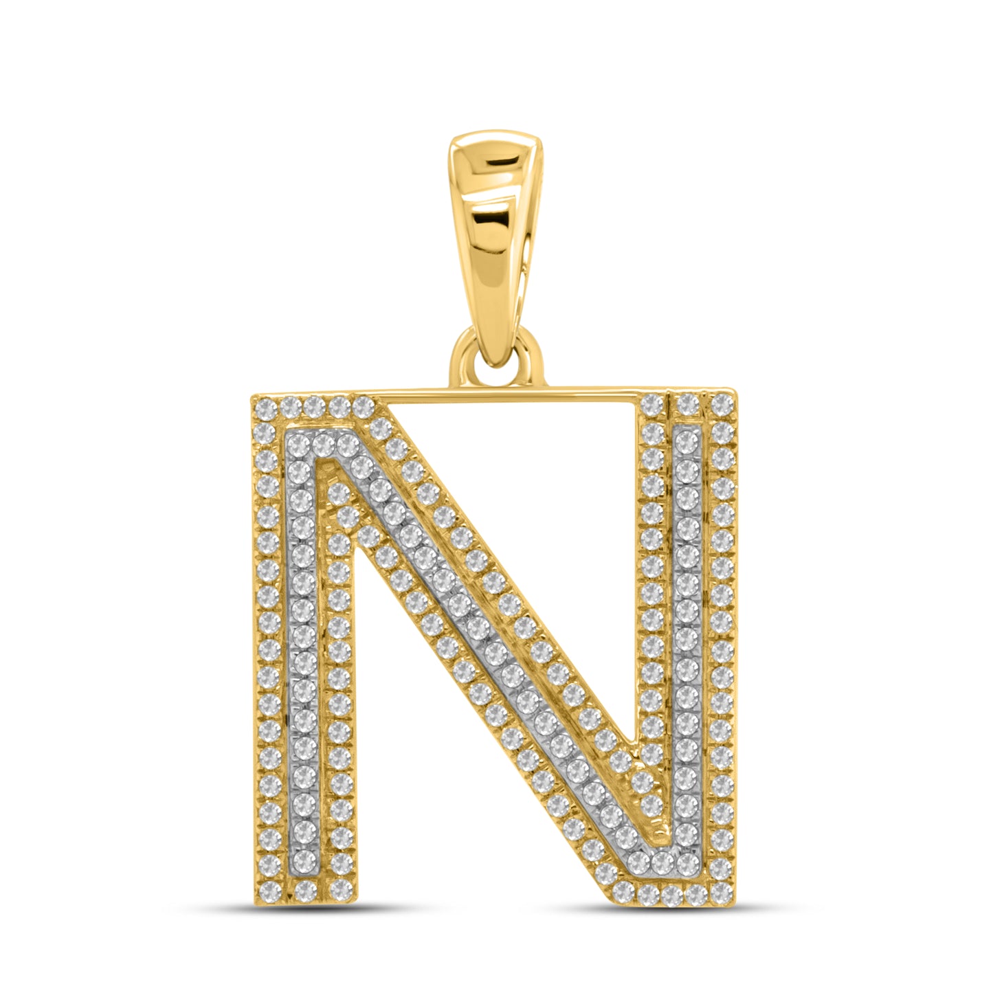 10kt yellow gold 0.42ctw Diamond Initial N Charm