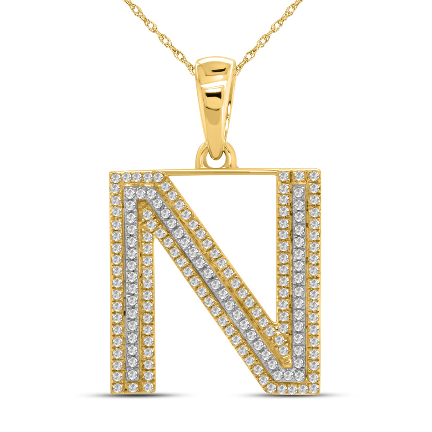 10kt yellow gold 0.42ctw Diamond Initial N Charm
