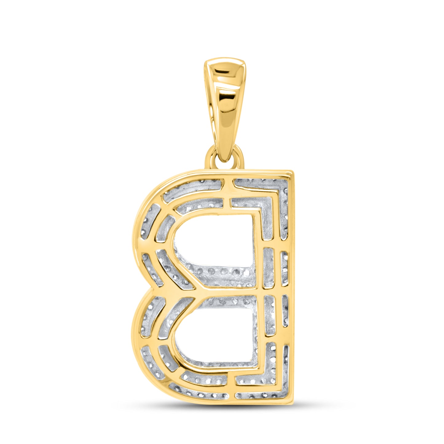 10kt yellow gold 0.40ctw Diamond Initial B Charm