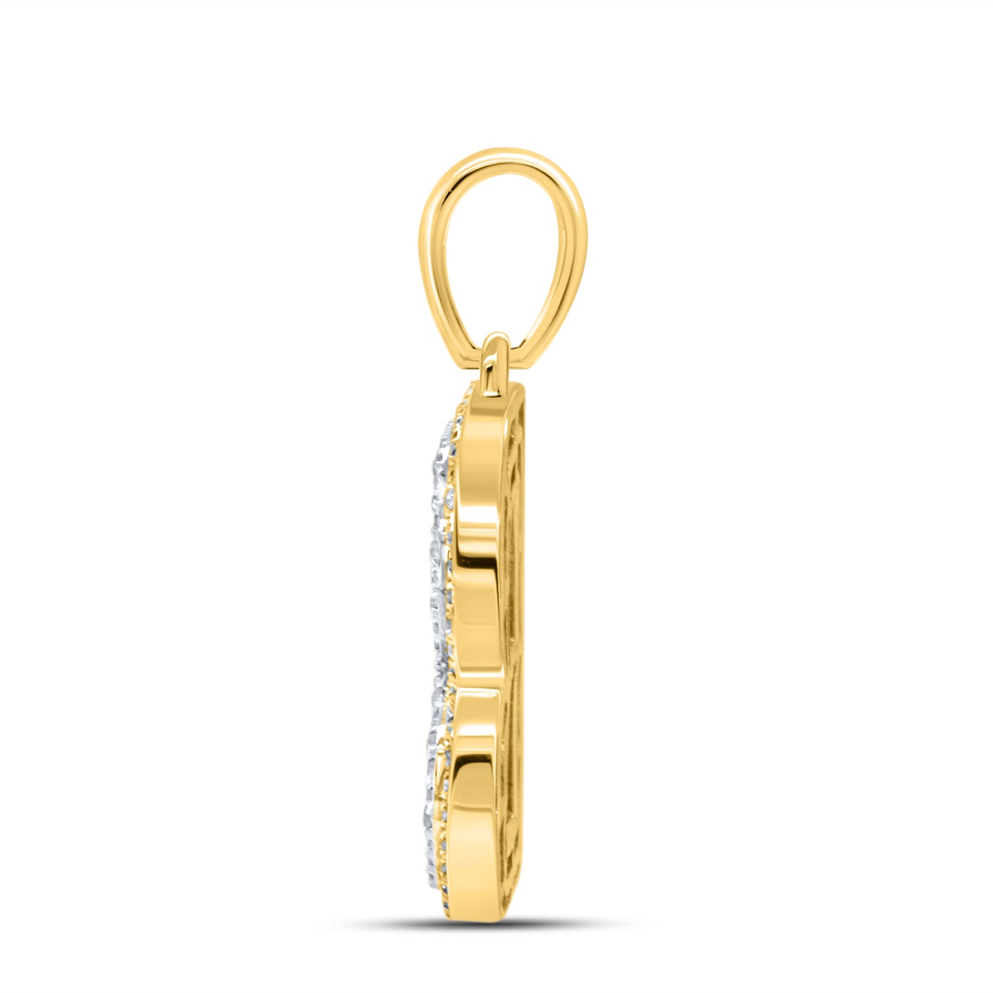 10kt yellow gold 0.40ctw Diamond Initial B Charm