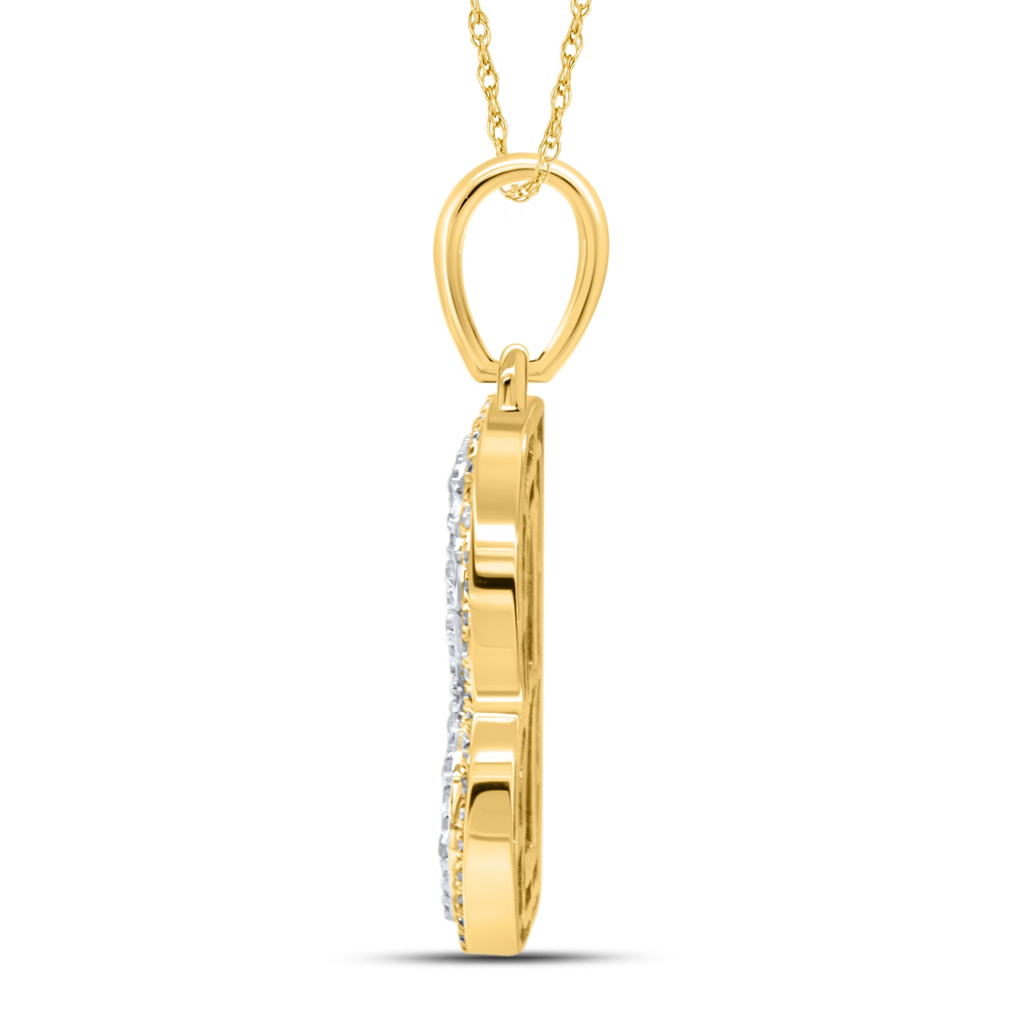 10kt yellow gold 0.40ctw Diamond Initial B Charm