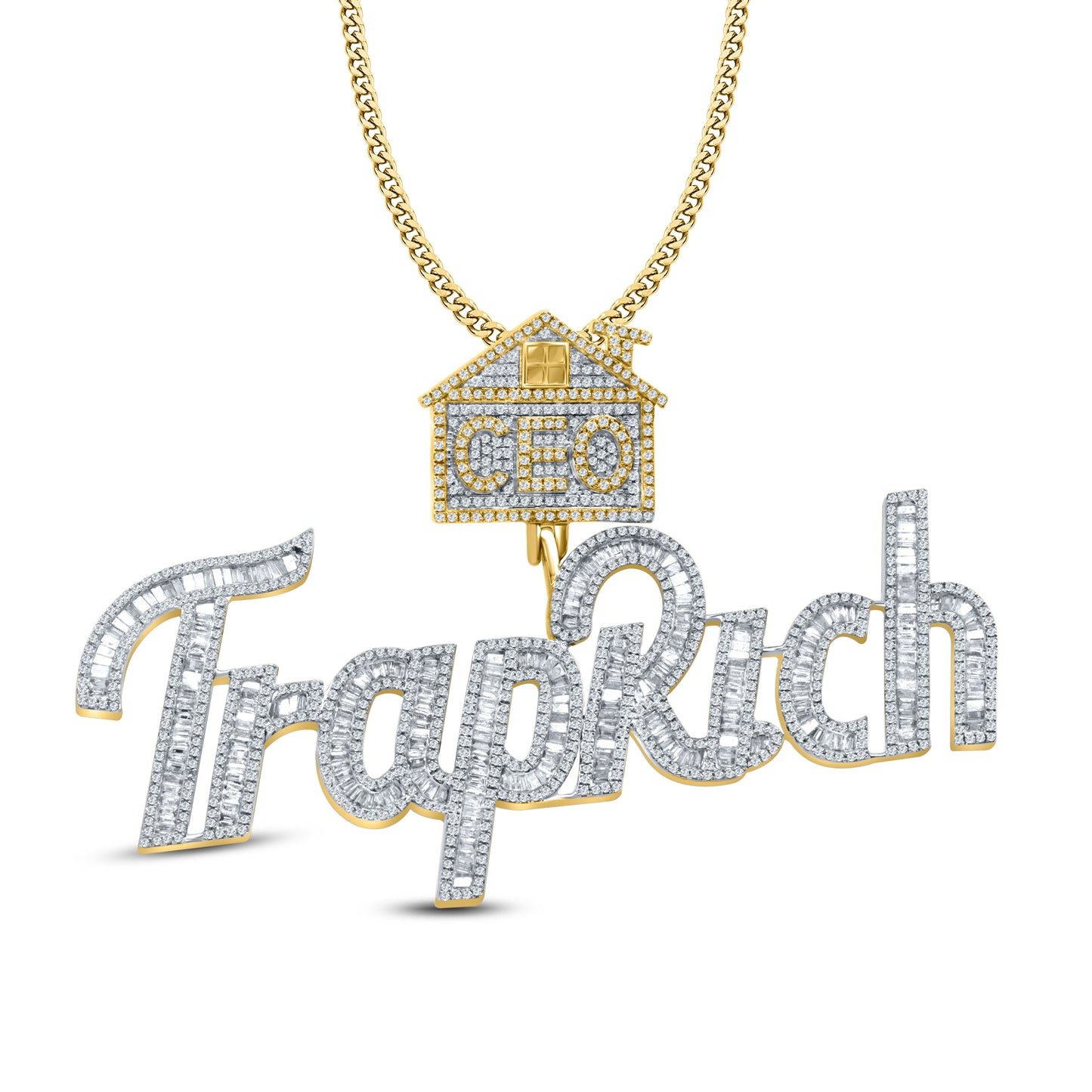 10kt Yellow Gold 4.29 CTW Diamond Charm Pendant