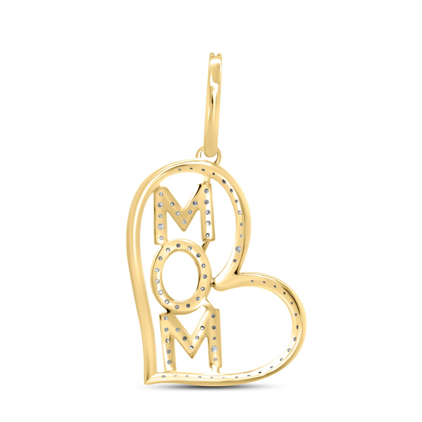 10kt Yellow Gold 0.32 CTW Mom Diamond Pendant