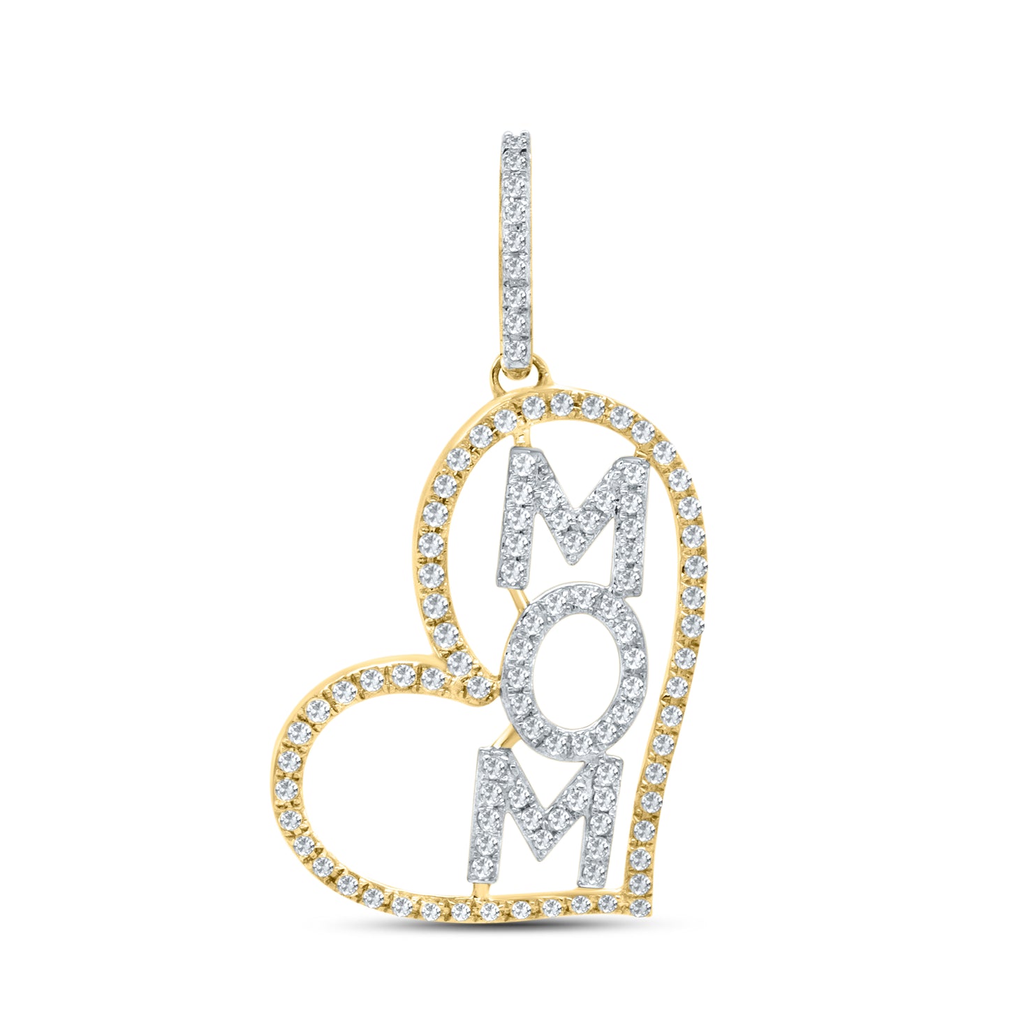 10kt Yellow Gold 0.32 CTW Mom Diamond Pendant