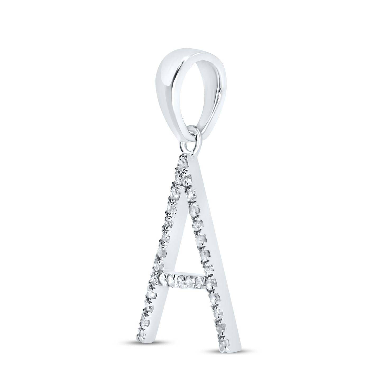 Silver 0.07 CTW Diamond Initial A Charm