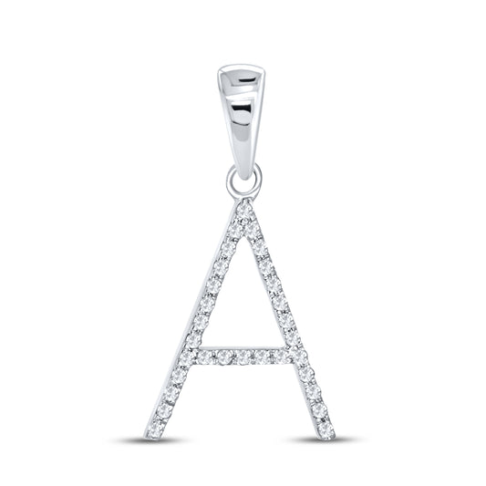 Silver 0.07 CTW Diamond Initial A Charm