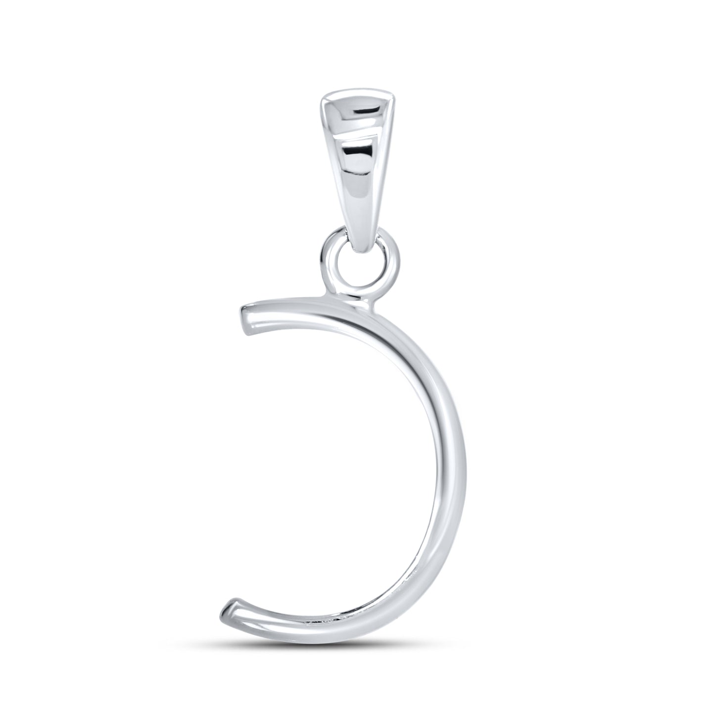 Silver 0.06 CTW Diamond Initial C Charm