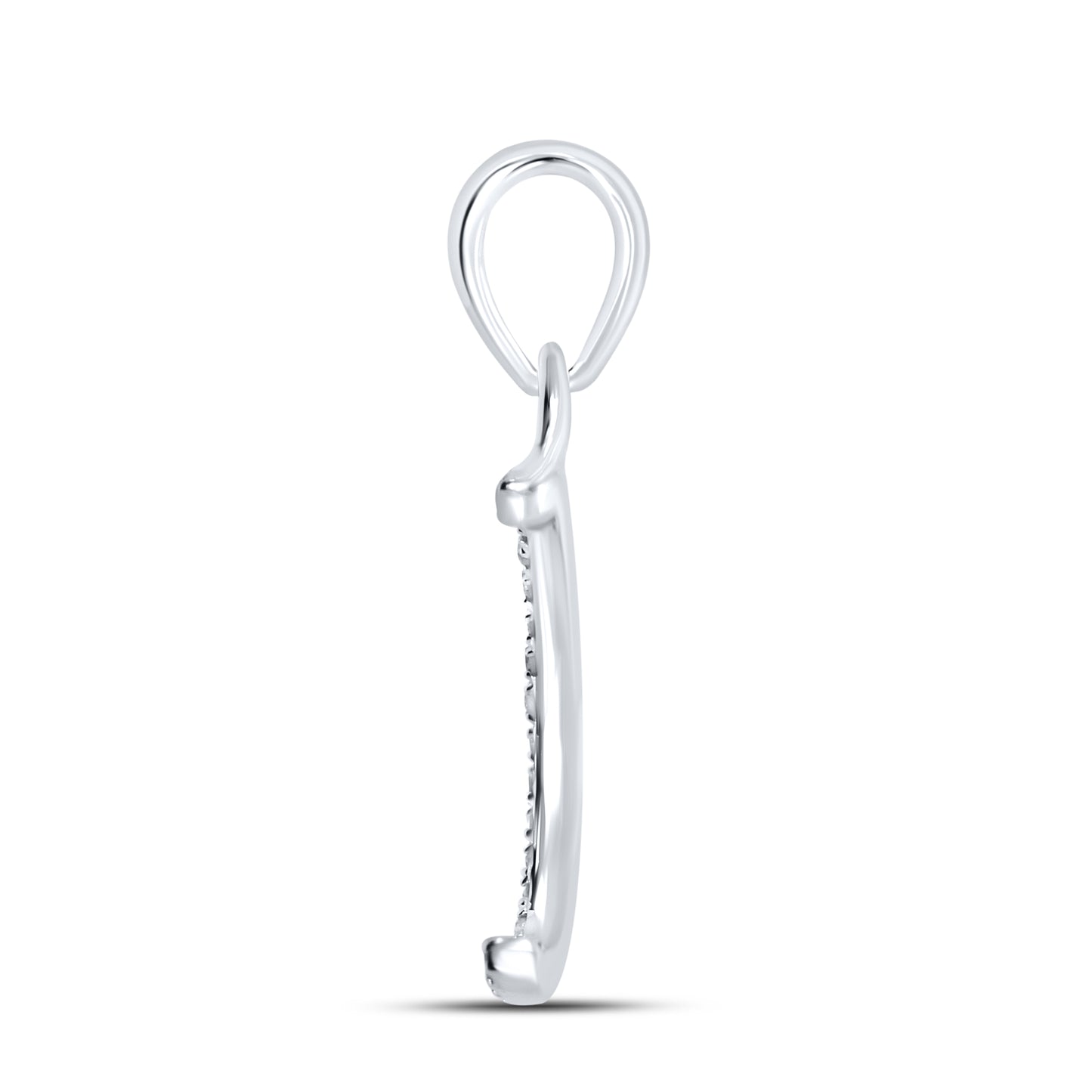 Silver 0.06 CTW Diamond Initial C Charm
