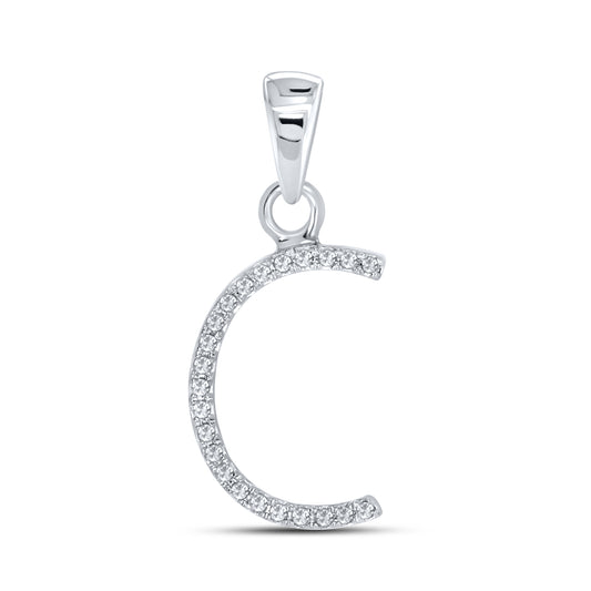 Silver 0.06 CTW Diamond Initial C Charm