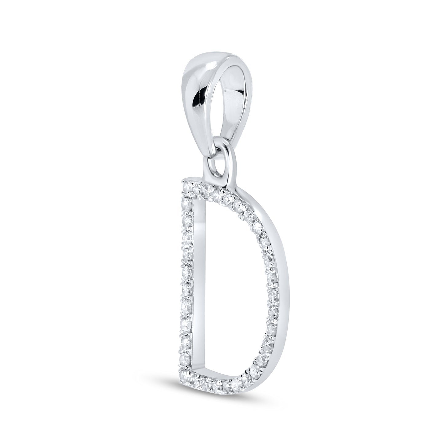 Silver 0.09 CTW Diamond Initial D Charm