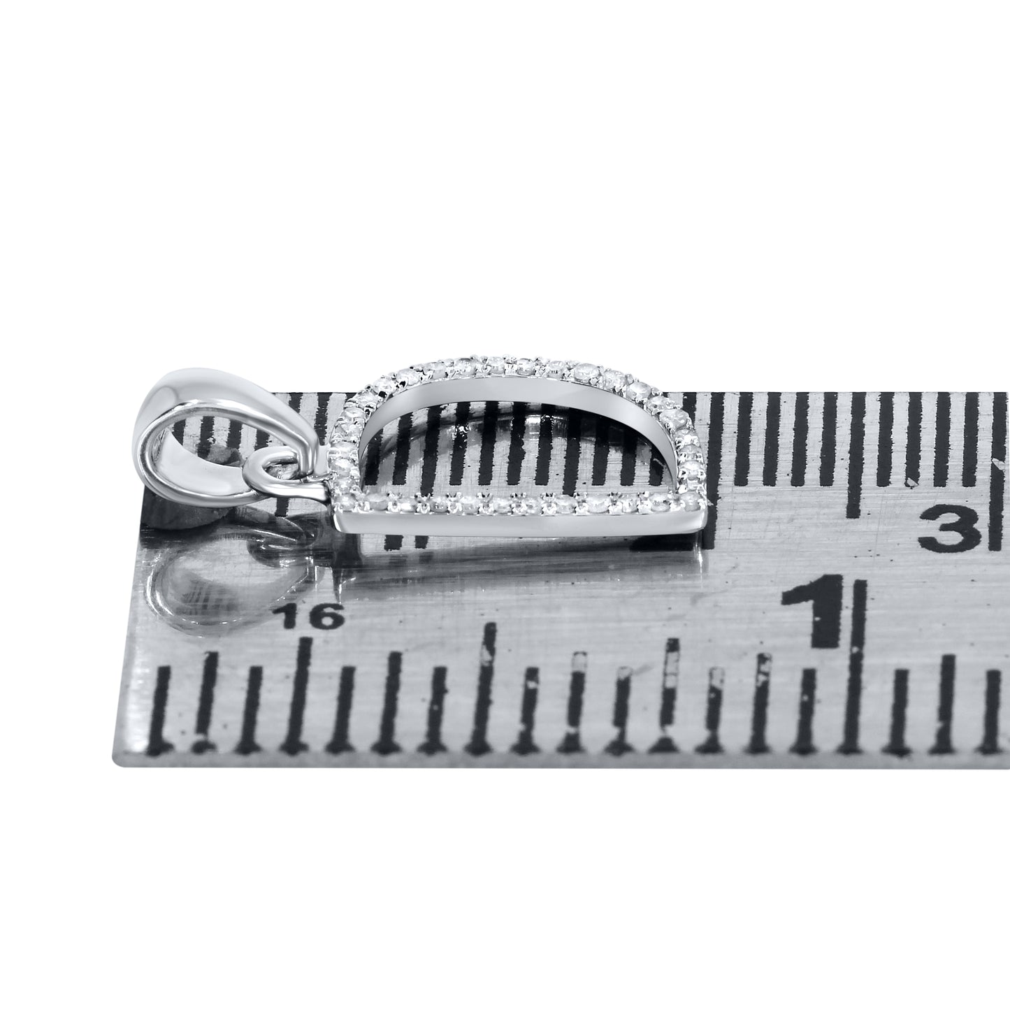 Silver 0.09 CTW Diamond Initial D Charm