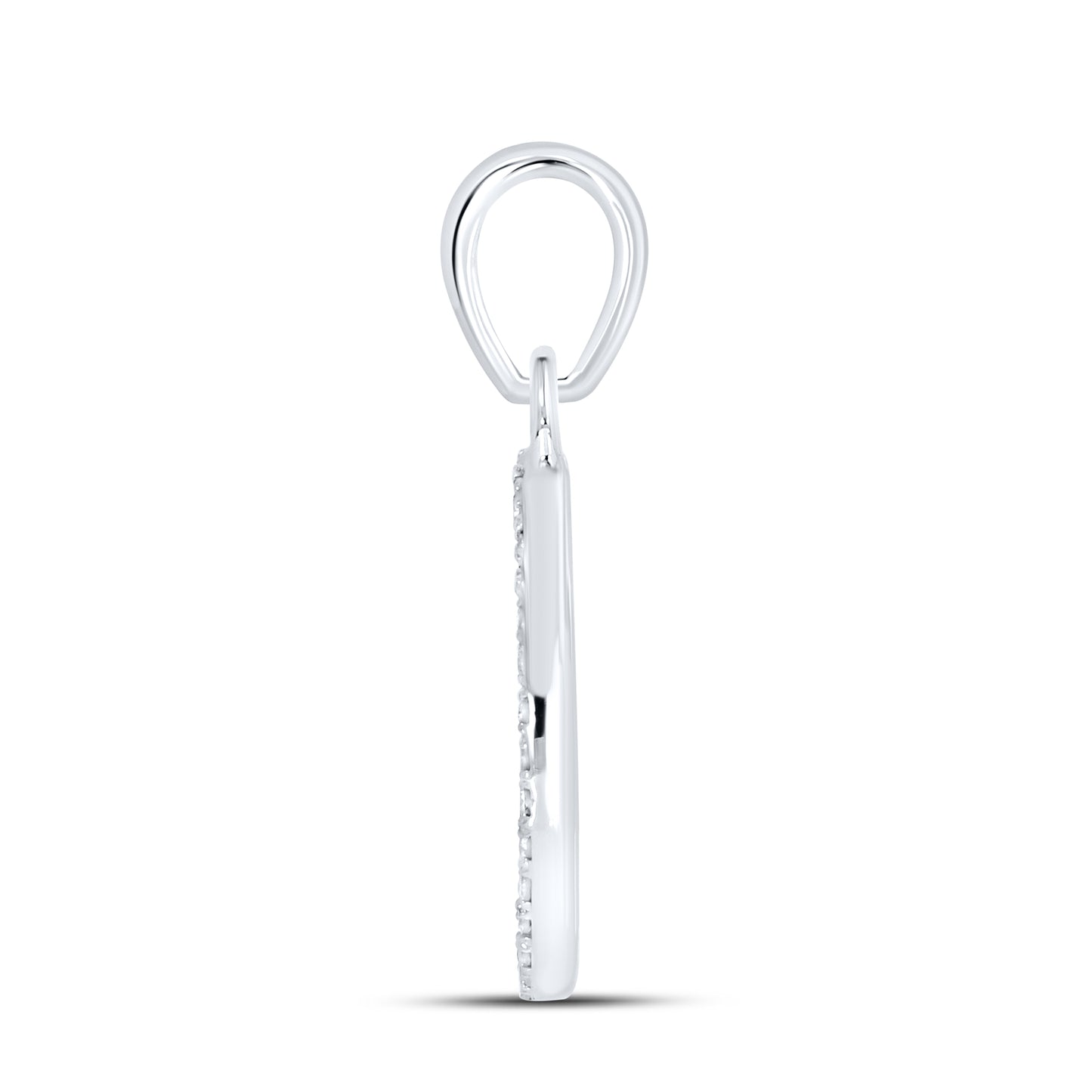 Silver 0.09 CTW Diamond Initial D Charm